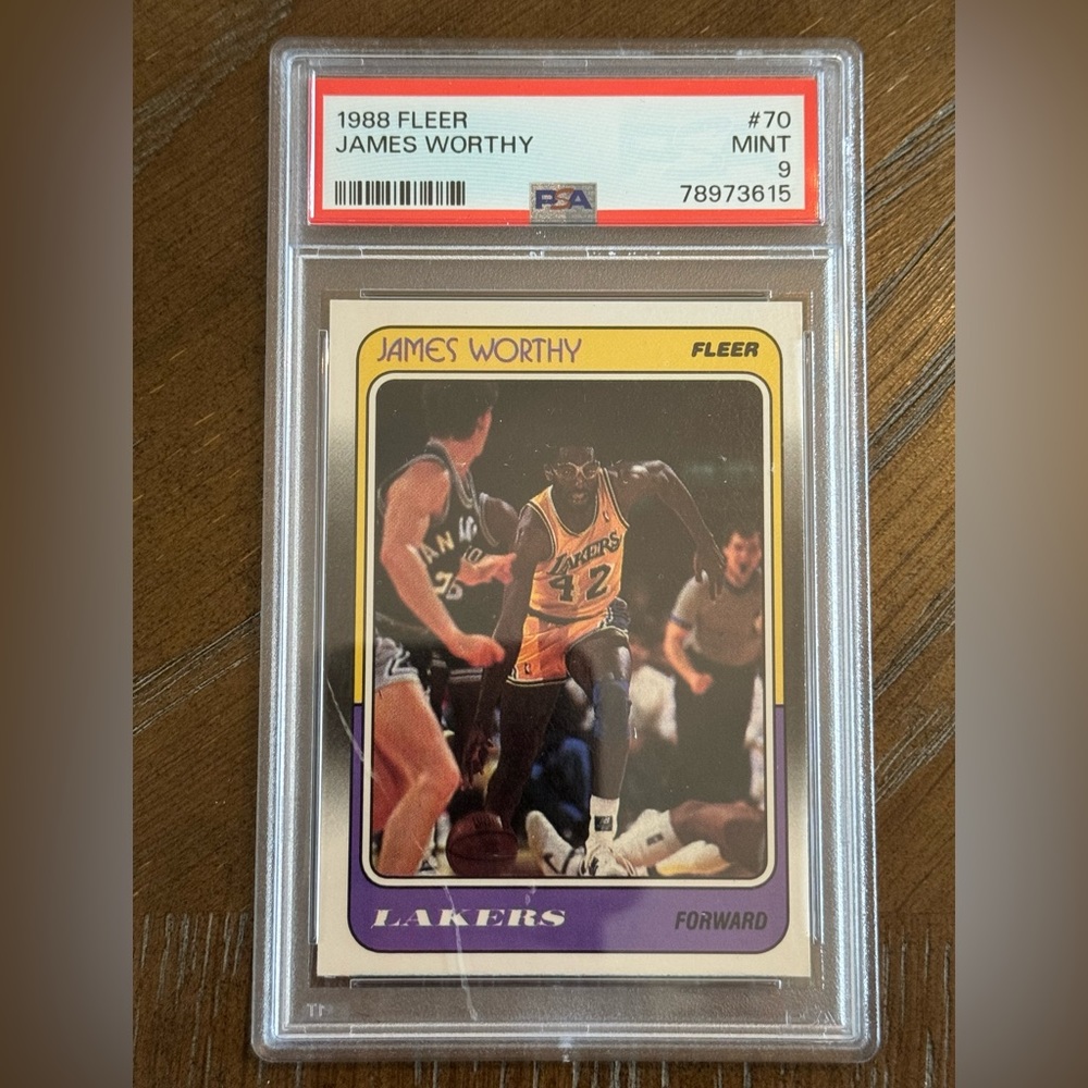 1988 Fleer James Worthy #70 PSA 9 Lakers